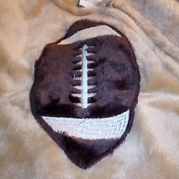 Like New, Mick Mack Baby Boys 6-9 Month Football Plush Fleece Coverall - Picture 5 of 10